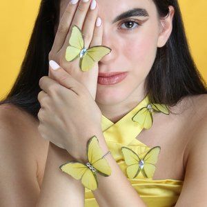 Yellow Fashion Butterfly Adjustable Bracelet